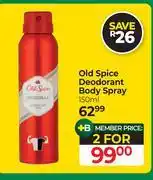 Dis-Chem Old Spice Deodorant Body Spray-For 2 x 150ml offer