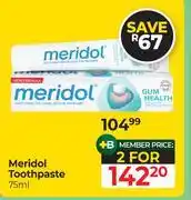 Dis-Chem Meridol Toothpaste-For 2 x 75ml offer