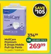 Dis-Chem Molicare Premium 8 Drops Mobile Pull Up Pants 14 Pack/Medium offer