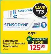 Dis-Chem Sensodyne Repair & Protect Toothpaste-For 2 x 75ml offer