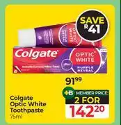 Dis-Chem Colgate Optic White Toothpaste-For 2 x 75ml offer