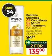 Dis-Chem Pantene Shampoo Or Conditioner Or Serum or Treatment-For 2 x 150ml/160ml, 250ml/300ml, 360ml/400ml offer
