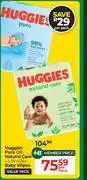 Dis-Chem Huggies Pure Or Natural Care 4 x 56 Wipes Baby Wipes Value Pack-Per Pack offer