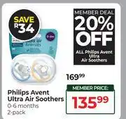 Dis-Chem Philips Avent Ultra Air Soothers 0.6 Months 2 Pack offer