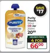 Dis-Chem Purity Pouch 150ml Or Jar 200ml-For 4 offer