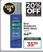 Dis-Chem Brut Deodorant Body Spray-120ml offer