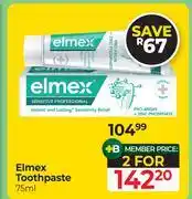 Dis-Chem Elmex Toothpaste-For 2 x 75ml offer