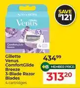 Dis-Chem Gillette Venus Comfort Glide Breeze 3-Blade Razor Blades 4 Cartridges offer