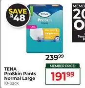 Dis-Chem Tena Pro Skin Pants Normal Large 10 Pack offer