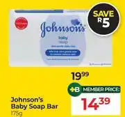 Dis-Chem Johnson's Baby Soap Bar-175g offer