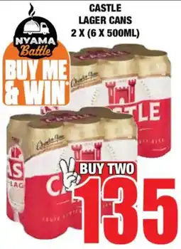 Boxer Liquors Castle lager cans offer