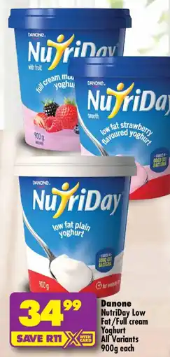 Shoprite Danone NutriDay Low Fat/ Full cream Yoghurt All Variants offer