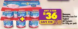 Shoprite Danone Nutriday Low Fat Yoghurt All Variants offer
