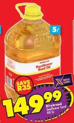 Shoprite Ritebrand Sunflower Seed Oil offer
