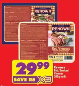 Shoprite Renown Red/ Smoked Viennas offer