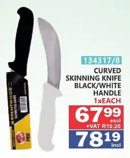 Arrow Cash And Carry Curved skinning knife black/ white handle offer