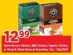 OK Grocer Spice Season Chicken, BBQ Chicken, Paprika, Parsley or Steak & Chops Spice or Seasoning offer