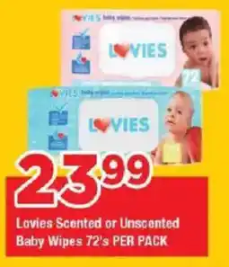 OK Grocer Lovies Scented or Unscented Baby Wipes offer