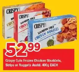 OK Grocer Crispy Cuts Frozen Chicken Steaklets, Strips or Nuggets offer