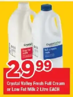 OK Grocer Crystal Valley Fresh Full Cream or Low Fat Milk offer