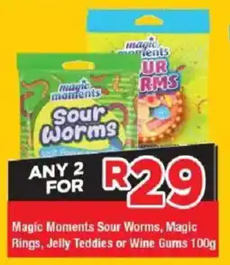 OK Grocer Magic Moments Sour Worms, Magic Rings, Jelly Teddies or Wine Gums offer