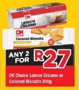 OK Grocer OK Choice Lemon Creams or Coconut Biscuits offer