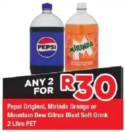 OK Grocer Pepsi Original, Mirinda Orange or Mountain Dew Citrus Blast Soft Drink offer