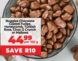 Food Lover's Market Nuggles Chocolate Coated Fudge, Honeycomb, Turkish Rose, Choc O Crunch or Mallows offer