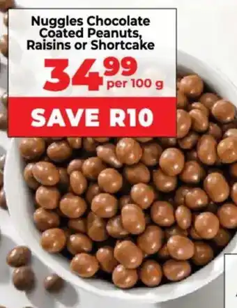 Food Lover's Market Nuggles Chocolate Coated Peanuts, Raisins or Shortcake offer