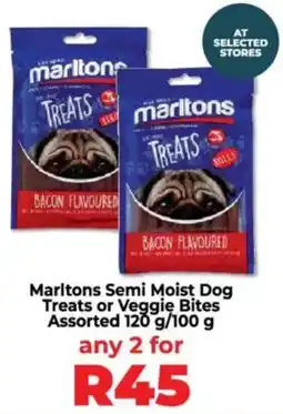 Food Lover's Market Marltons Semi Moist Dog Treats or Veggie Bites Assorted offer