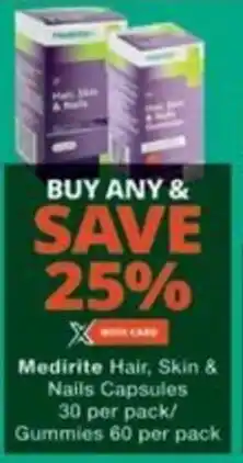 Checkers Medirite Hair, Skin & Nails Capsules/ Gummies offer