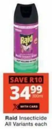 Checkers Raid Insecticide All Variants offer