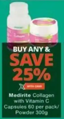 Checkers Medirite Collagen with Vitamin C Capsules/ Powder offer