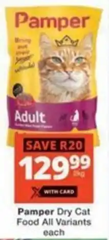 Checkers Pamper Dry Cat Food All Variants offer