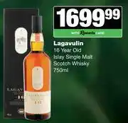 Spar Tops Lagavulin 16 Year Old Islay Single Malt Scotch Whisky-750ml offer