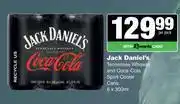 Spar Tops Jack Daniel's Tennessee Whisky & Coca Cola Spirit Cooler Cans-6 x 300ml Per Pack offer