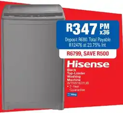 OK Furniture Hisense Black Top-Loader Washing Machine offer