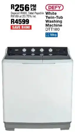 OK Furniture Defy White Twin-Tub Washing Machine offer