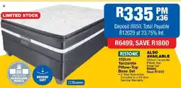 OK Furniture Restonic 152cm Tanzanite Pillow-Top Base Set offer