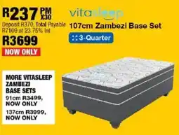 OK Furniture Vita Sleep 107cm Zambezi Base Set offer