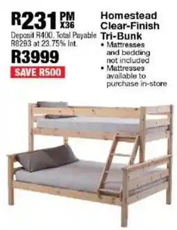 OK Furniture Homestead Clear-Finish Tri-Bunk offer