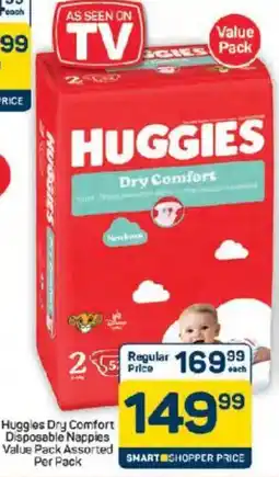 Pick n Pay Hypermarket Huggies Dry Comfort Disposable Nappies Value Pack Assorted offer