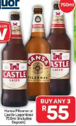 Pick n Pay Hypermarket Hansa Pilsener or Castle Lager Beer offer