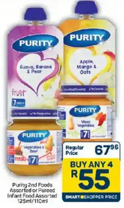 Pick n Pay Hypermarket Purity 2nd Foods Assorted or Pureed Infant Food Assorted offer