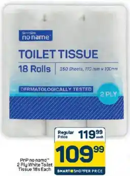 Pick n Pay Hypermarket PnP no name 2 Ply White Toilet Tissue offer