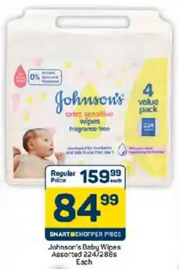 Pick n Pay Hypermarket Johnson's Baby Wipes Assorted offer