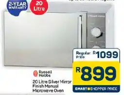 Pick n Pay Hypermarket Russell Hobbs Silver Mirror Finish Manual Microwave Oven offer