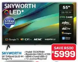 Pick n Pay Hypermarket Skyworth 55" 140cm QLED 4K Google TV offer