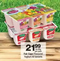 Checkers Fair Cape Flavoured Yoghurt All Variants offer