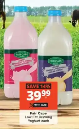 Checkers Fair Cape Low Fat Drinking Yoghurt offer